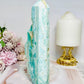 Large Blue Hemimorphite Druzy Tower 19cm