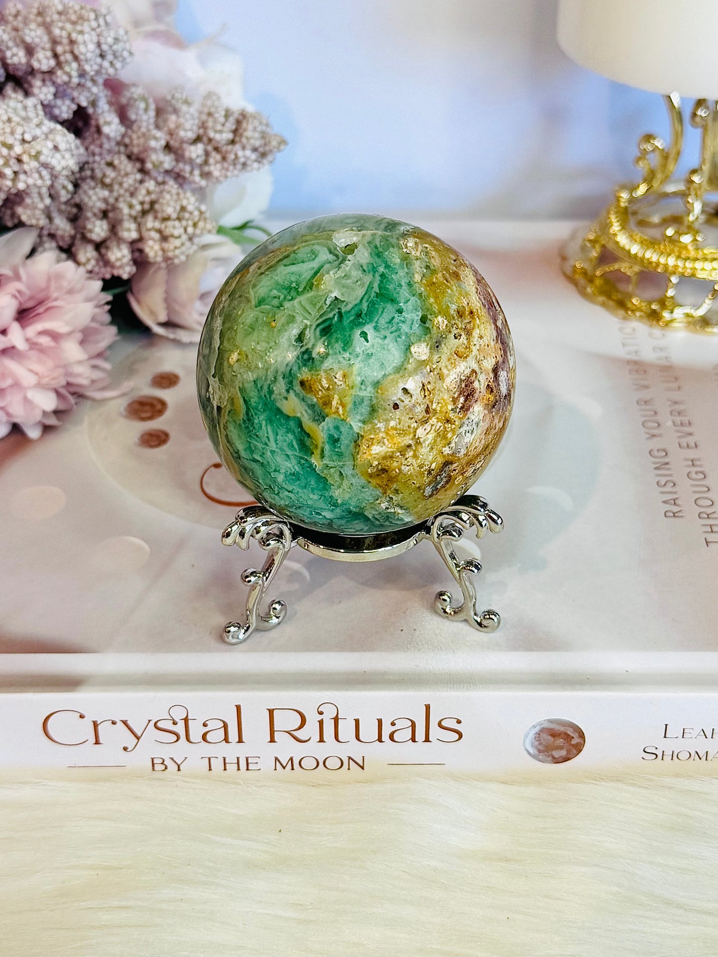 Beautiful Natural Variscite Sphere On Stand 6.5cm