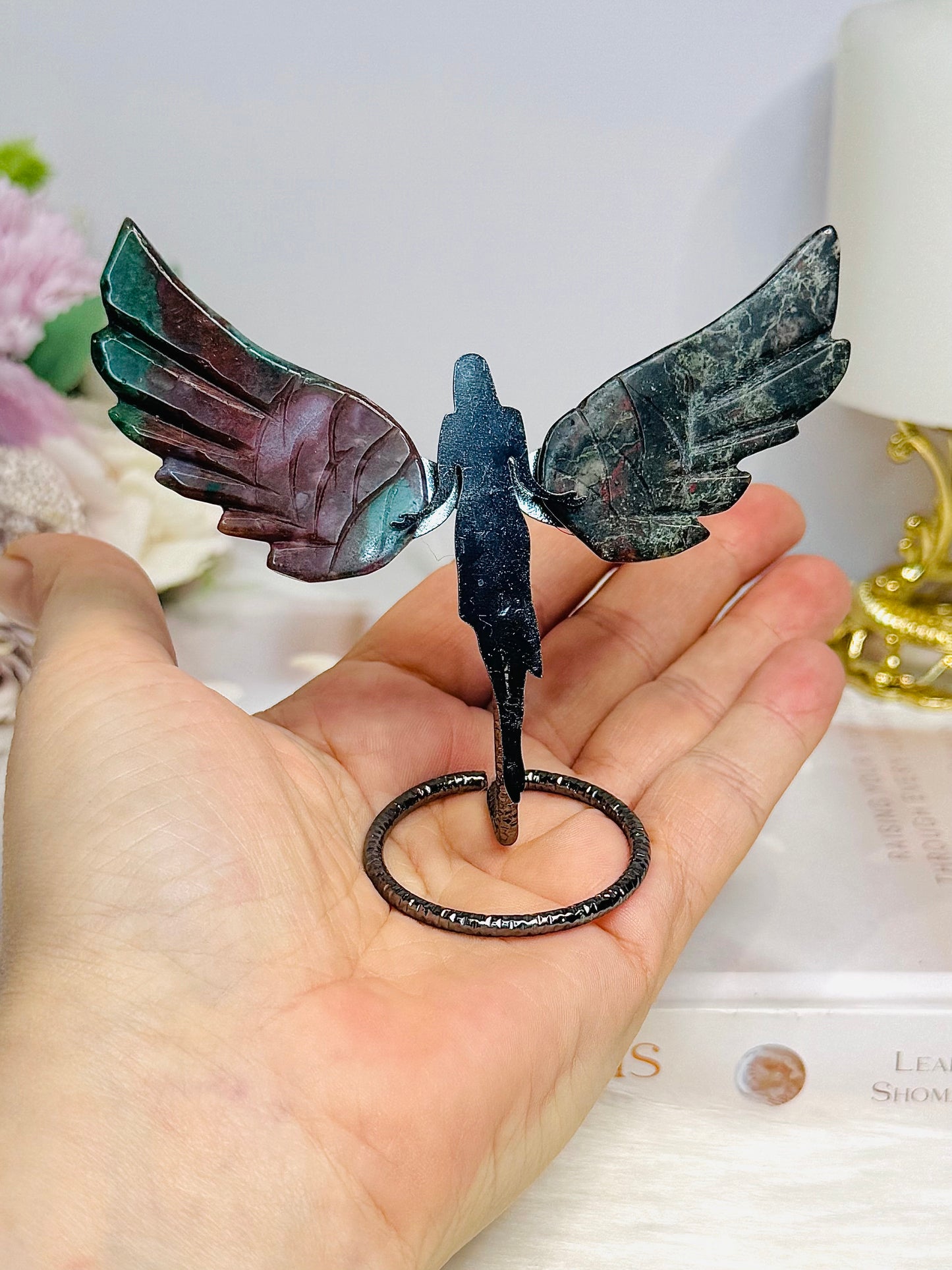 Ocean Jasper X Dragons Blood Angel Wings 9cm