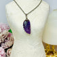 Amethyst Carved Angel Wing Necklace In Gift Bag