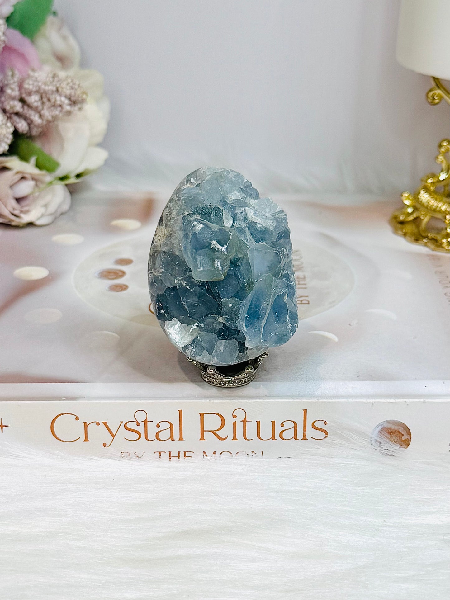 Blue Celestite Cluster Egg 182g