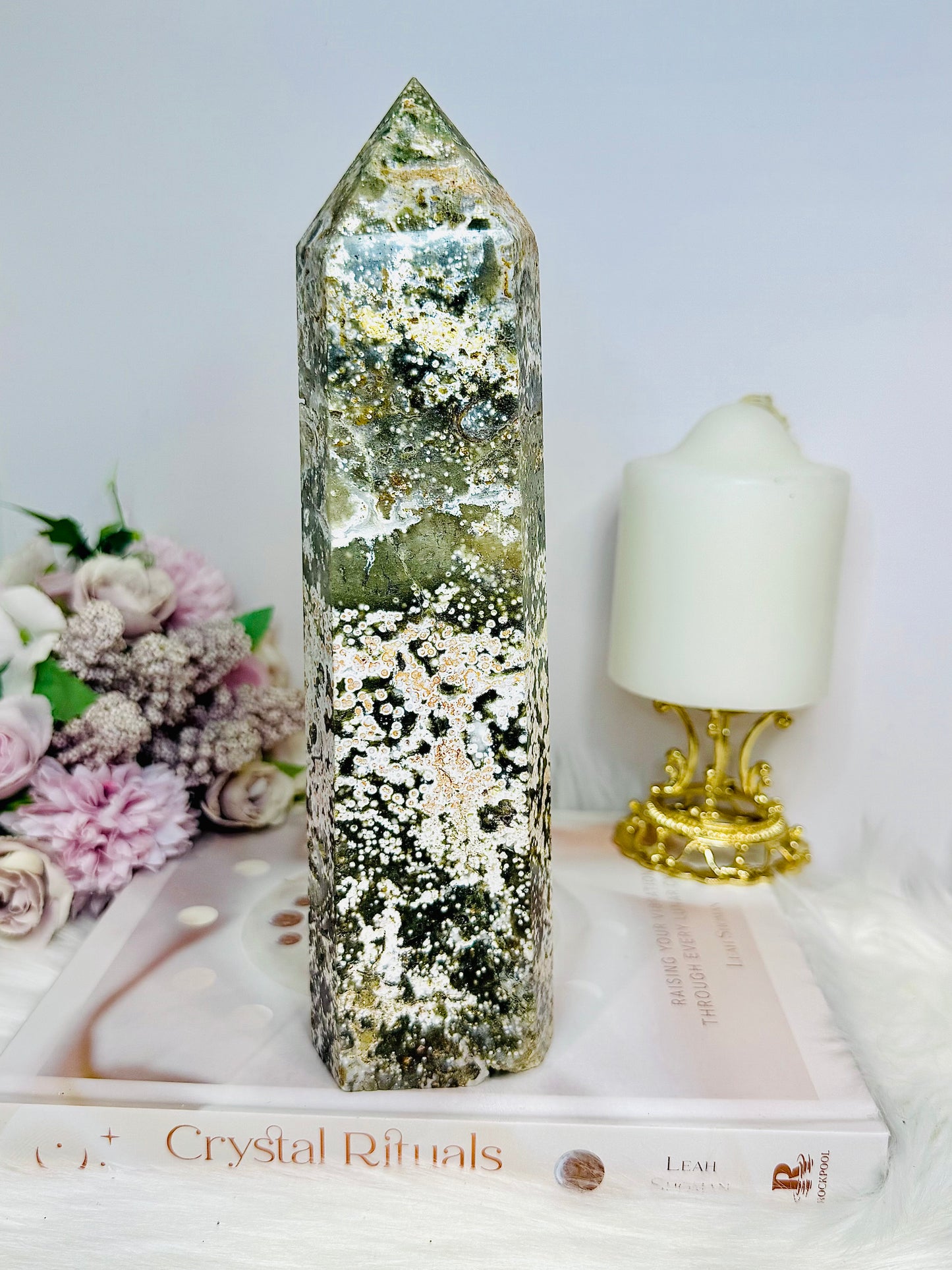 Large Orbicular Ocean Jasper Tower 23cm 915g