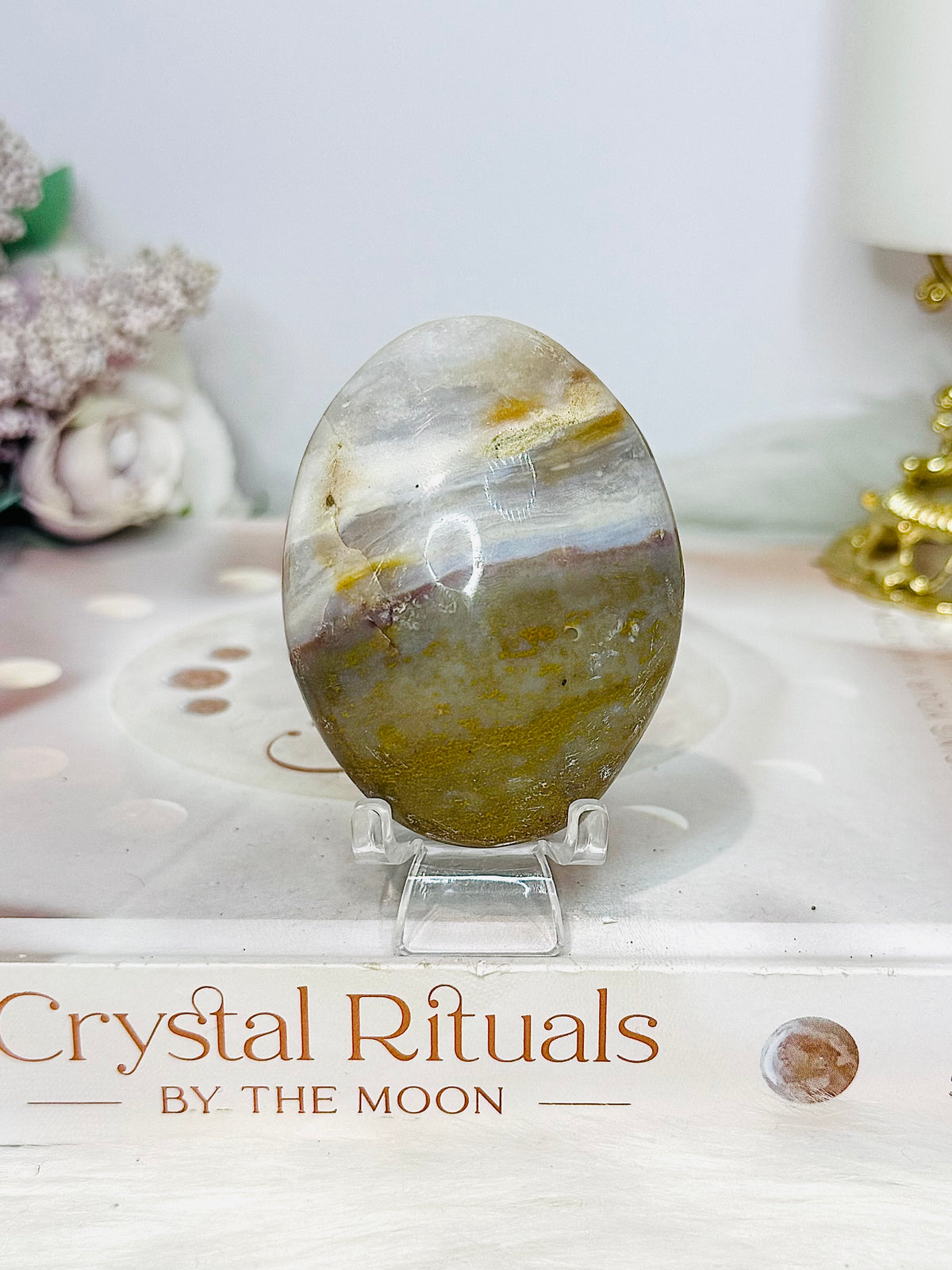 Ocean Jasper Palm Stone (stand is display only)