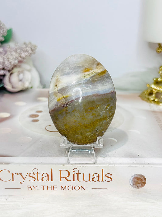 Ocean Jasper Palm Stone (stand is display only)