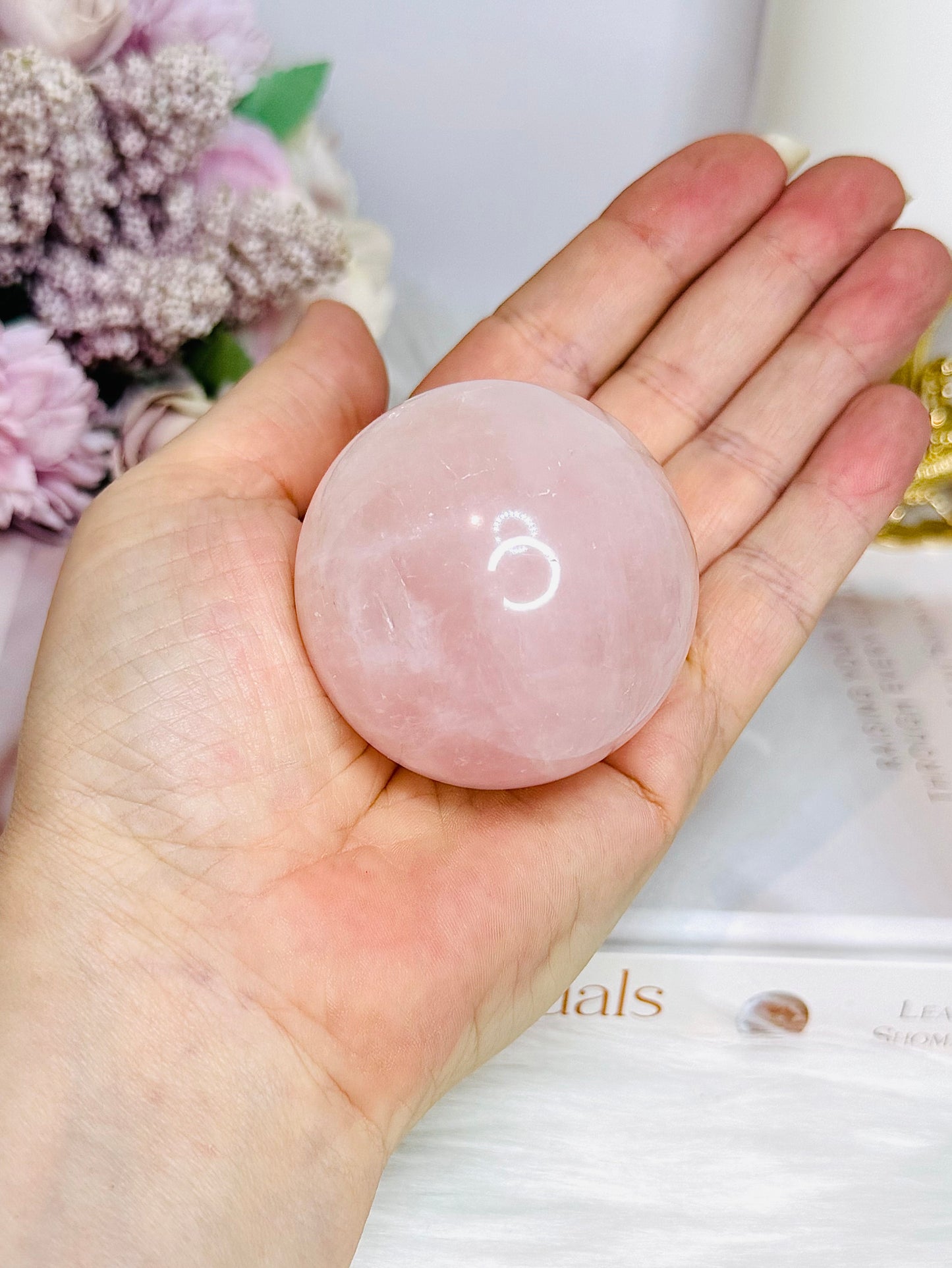 Rose Quartz Sphere On Stand 201g