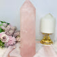 Large Chunky Pink Rose Quartz Tower 1.15KG 21.5cm