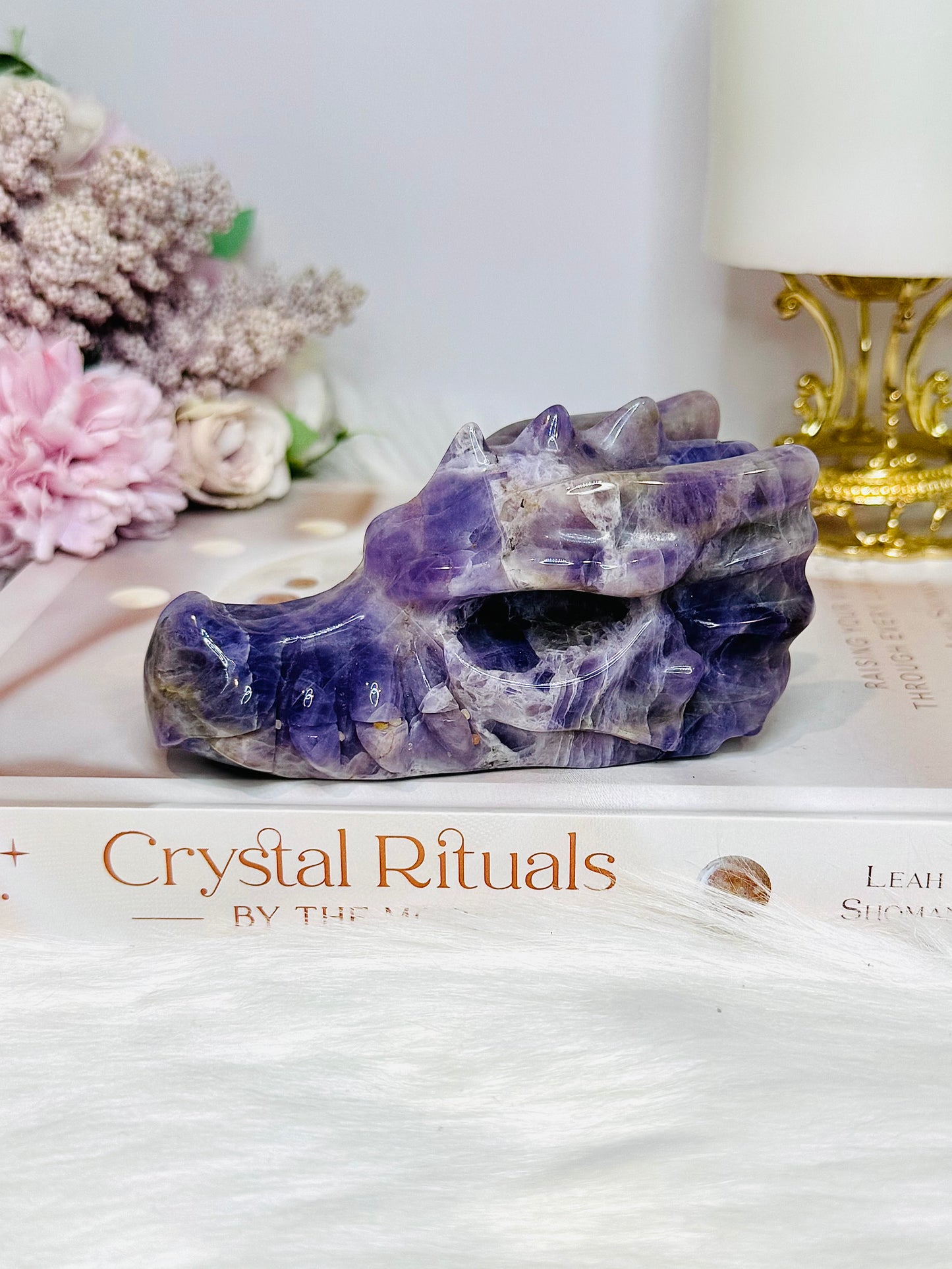 Large Amethyst Carved Dragon Head 11cm