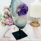 Large 977gram Amethyst Agate Polished Freeform On Stand From Uruguay