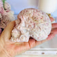 Incredible Large Perfectly Carved Pink Opal Patterned Skull 10cm 772grams