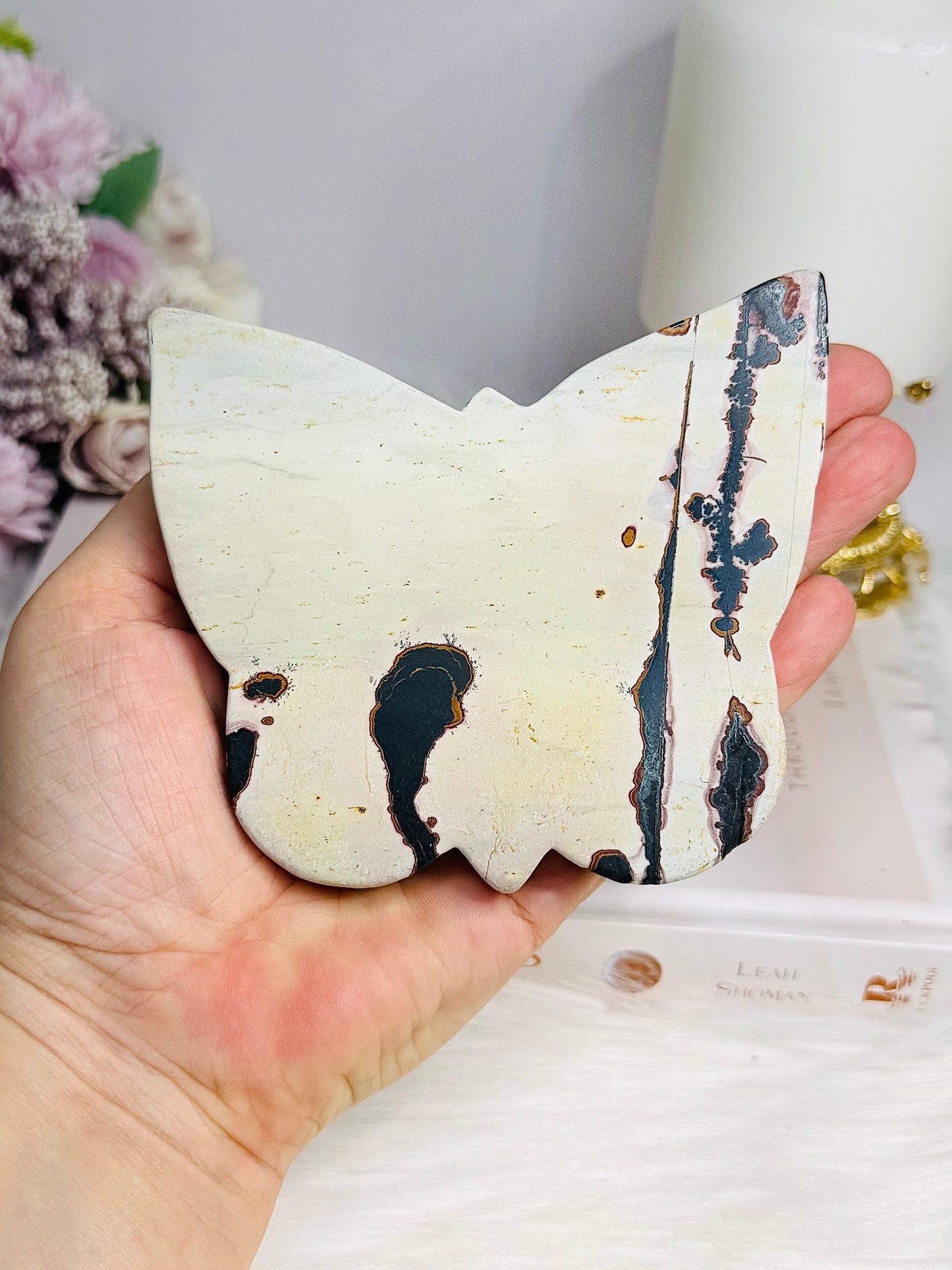 Chunky Picture Jasper Butterfly On Stand 9.5cm