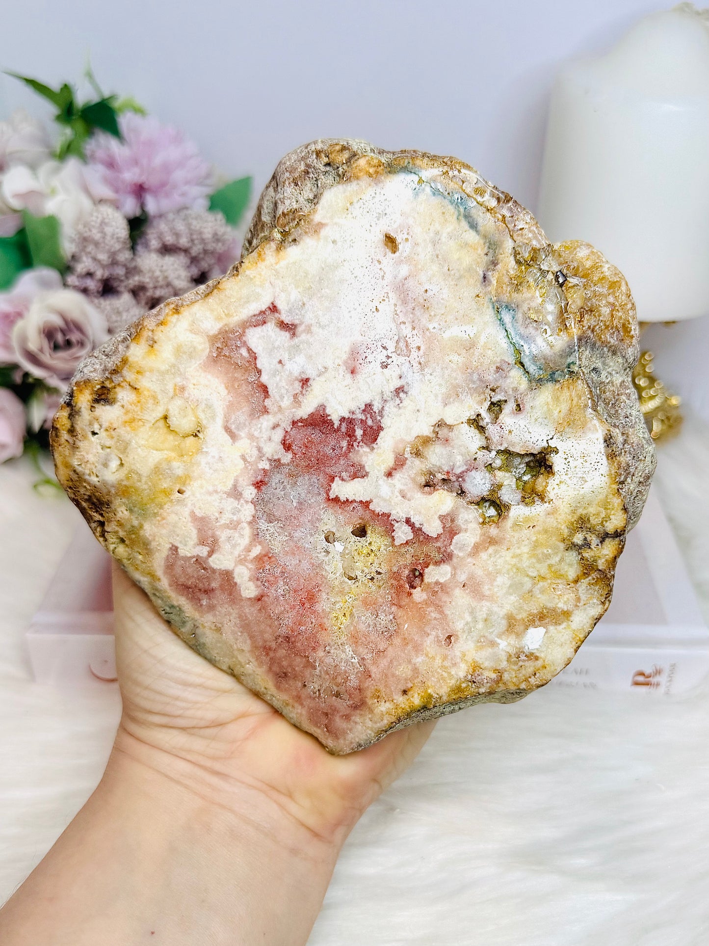 Large Pink Amethyst Natural Druzy Slab 13cm 750g