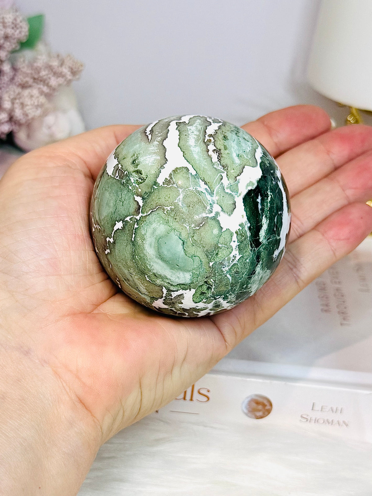 Unicorn Jasper Sphere on Stand 298g