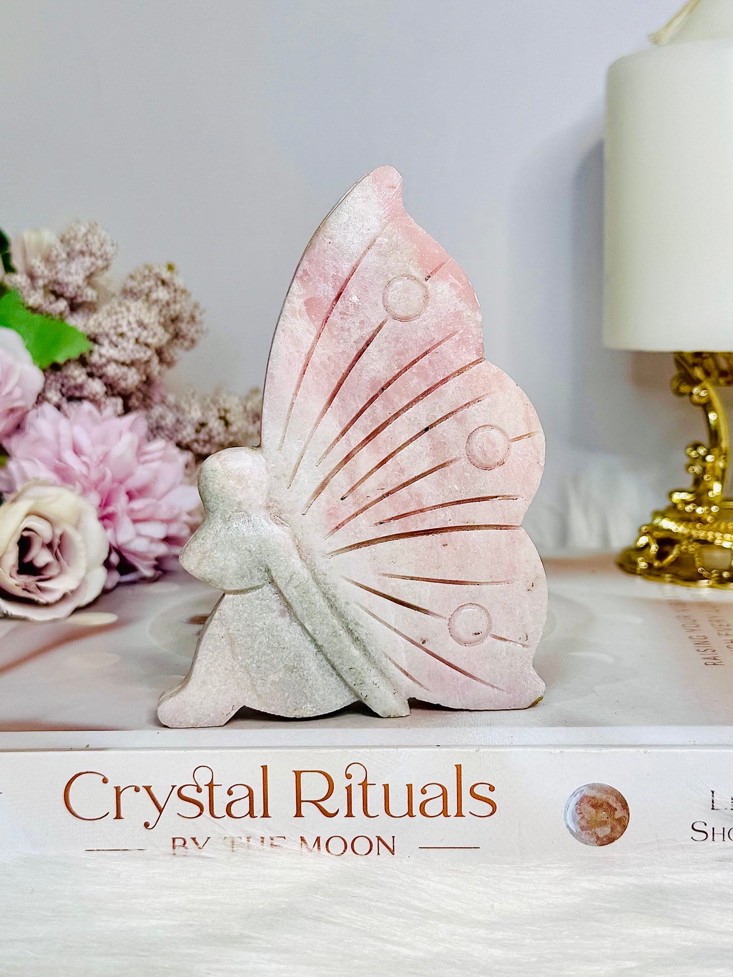 Pink Opal Carved Fairy 10cm