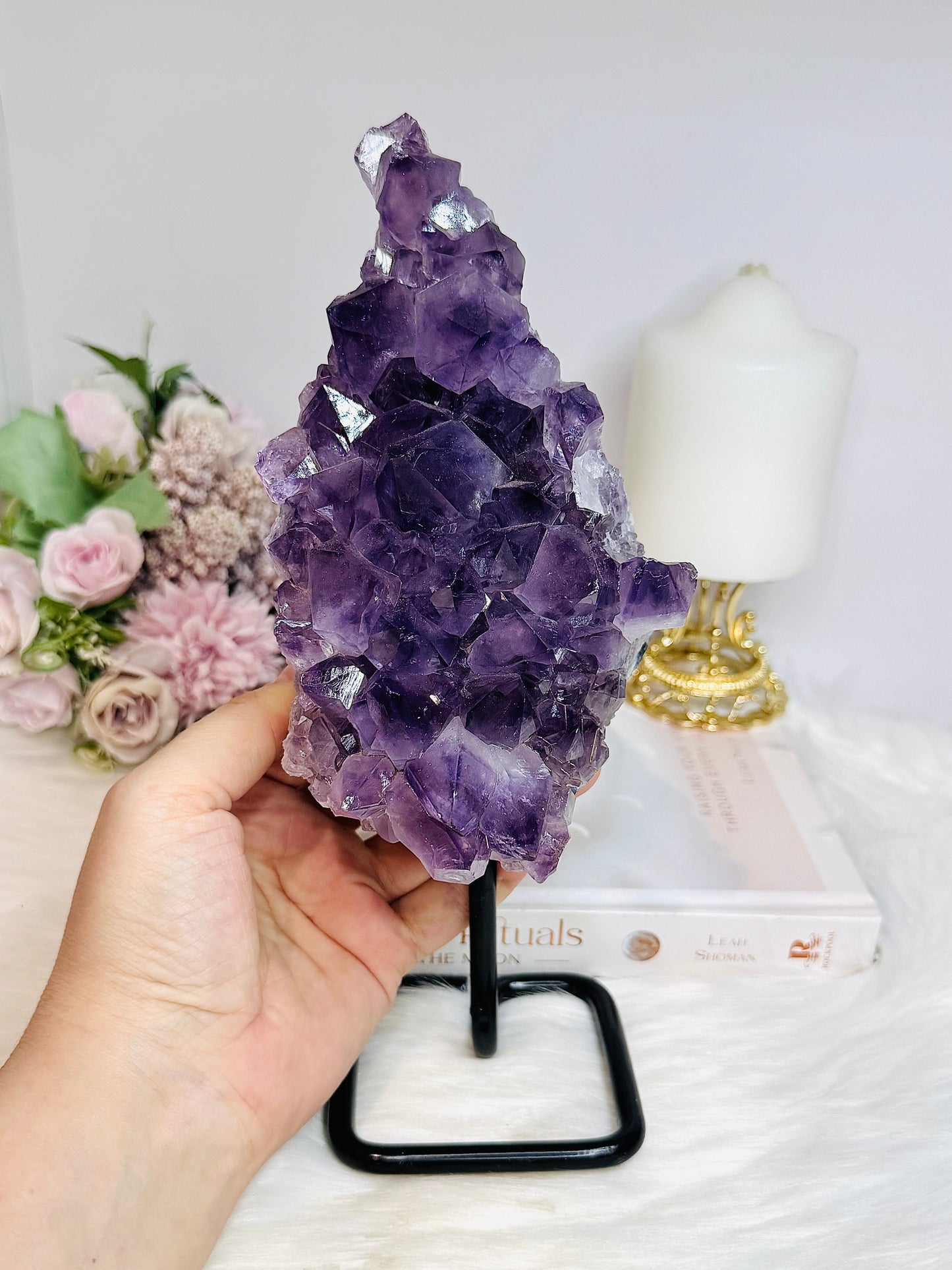 Large High Grade Amethyst Cluster on Stand 25cm 1.59KG
