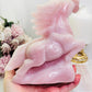 Huge 1.38KG Rose Quartz Perfectly Carved Horse