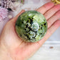 Large Prehnite with Epidote Sphere on Stand 412g (Sphere has an imperfection)