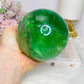 Huge Green Fluorite Sphere with Rainbows On Tall Glass Stand 1.4KG (stand can be changed)