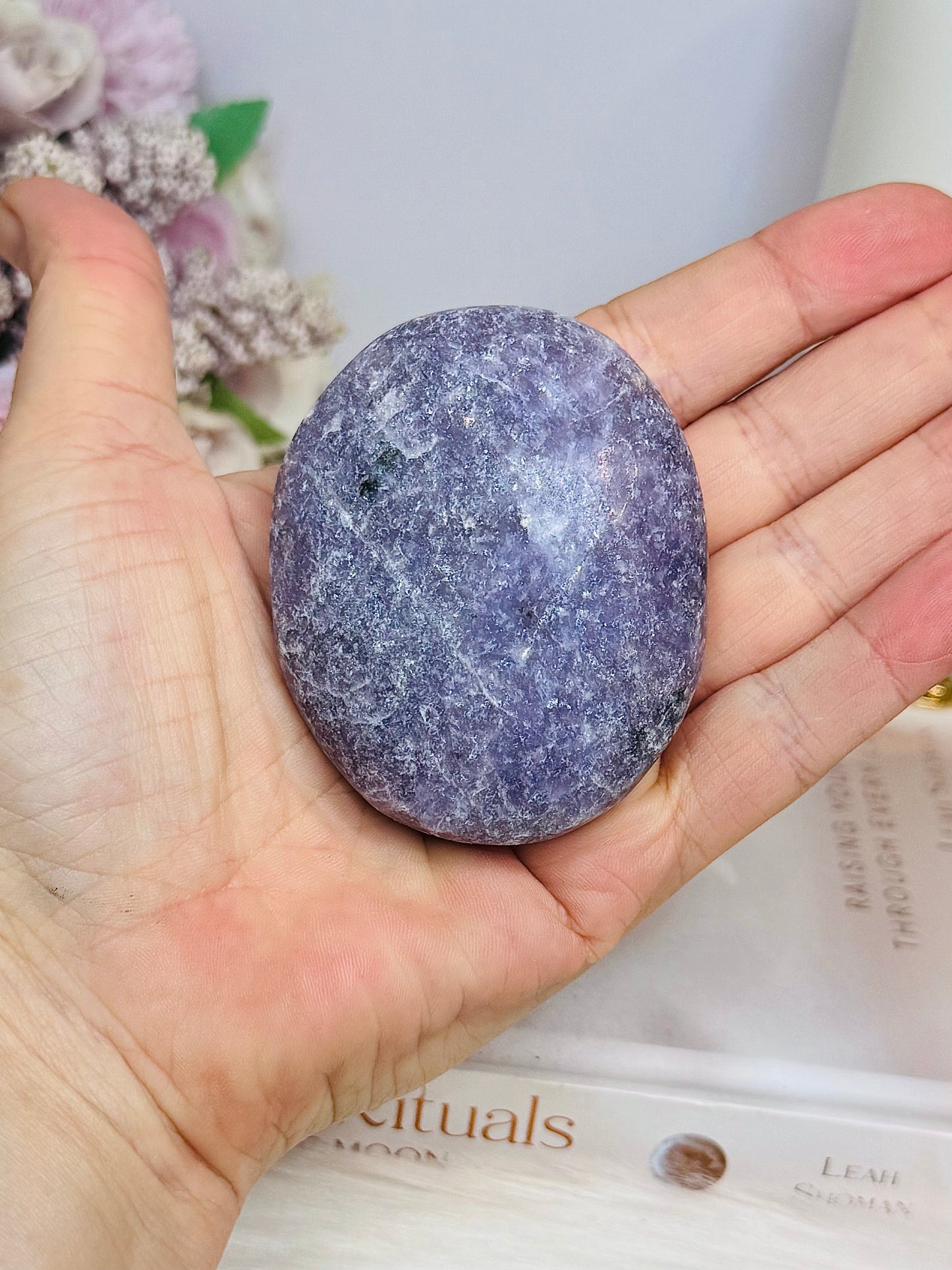 Large Lepidolite Palm Stone