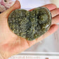 Wow!!! Natural Raw Green Amethyst Carved Heart on Stand 9cm