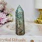 Rare Ruby In Blue Apatite Tower (UV Reactive) 8cm
