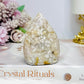 Flower Agate Druzy Carved Flame 7.5cm