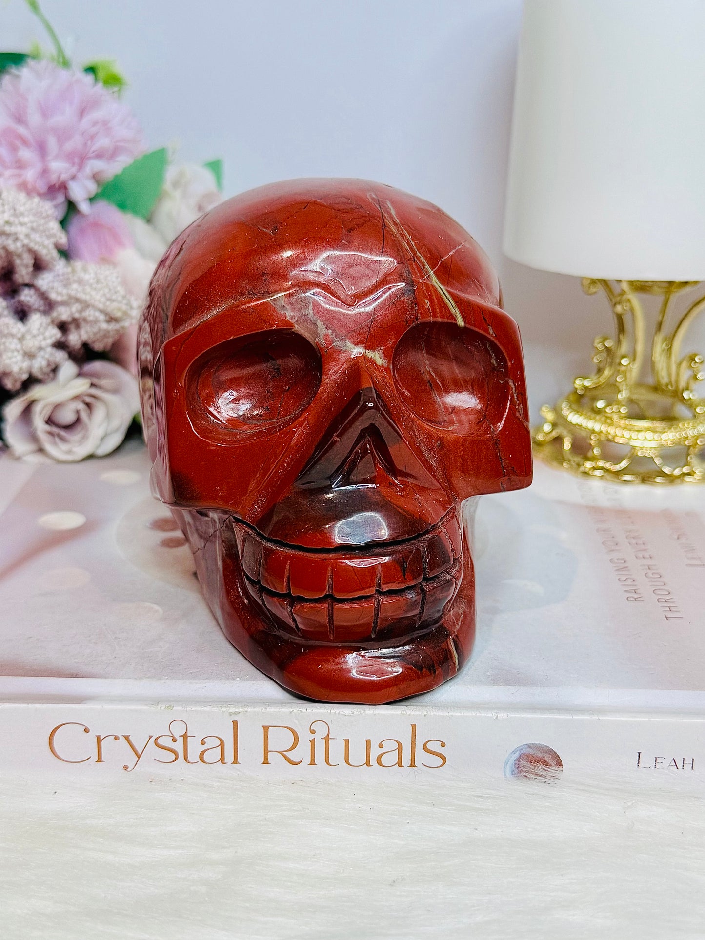 Red Jasper Large Carved Skull 13cm 1.43KG
