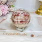 Pink Banded Calcite | Pork Stone Sphere On Stand 307g