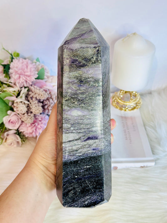 Huge Charoite Tower 2.35KG  - Damaged in Transit - RRP $780 DISCOUNTED $250 x