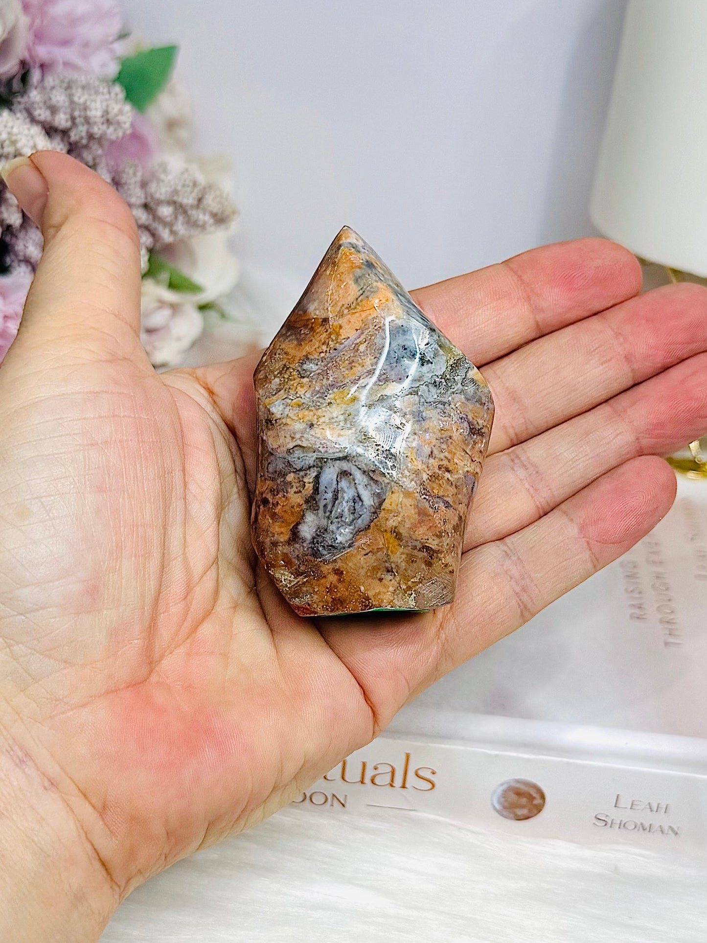 Jasper Carved Flame 7cm