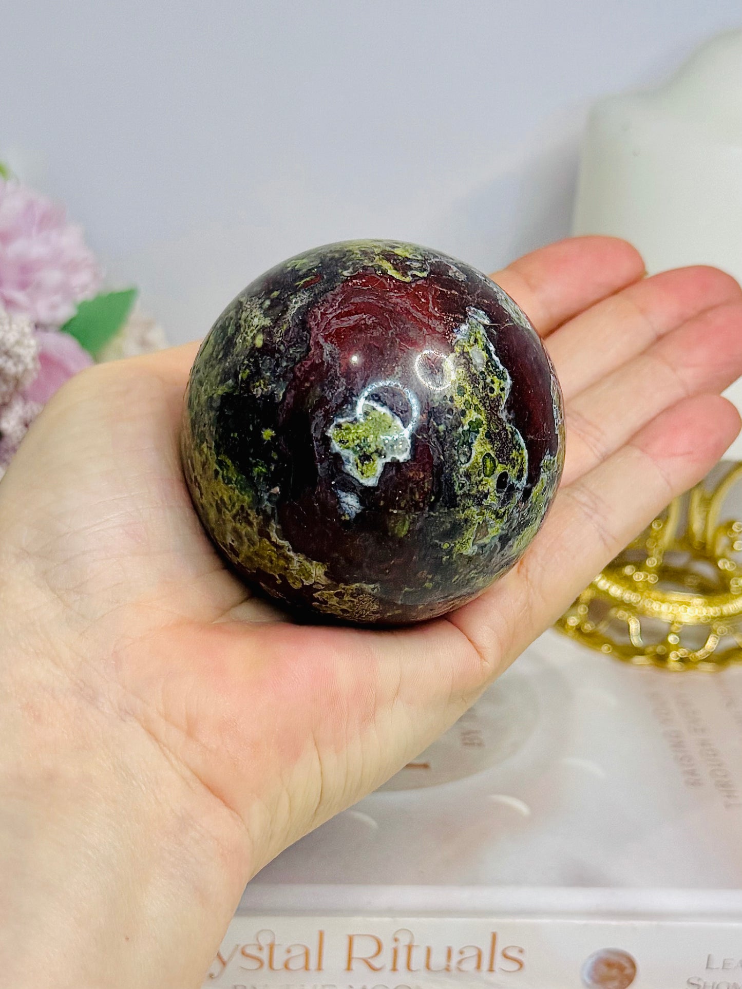 Large Dragons Blood Sphere on Stand 384g