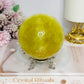 Large Citrine Sphere With Rainbows (heat treated) On Stand 890g