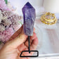 Beautiful Natural Amethyst Point | Tower On Black Stand 12cm