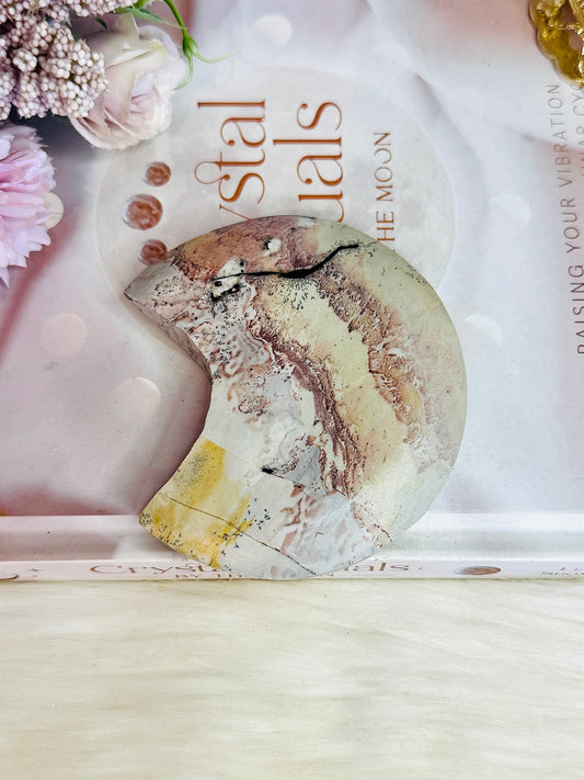Picture Jasper Carved Moon 9cm