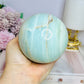 Large Caribbean Calcite Sphere 829g On Stand