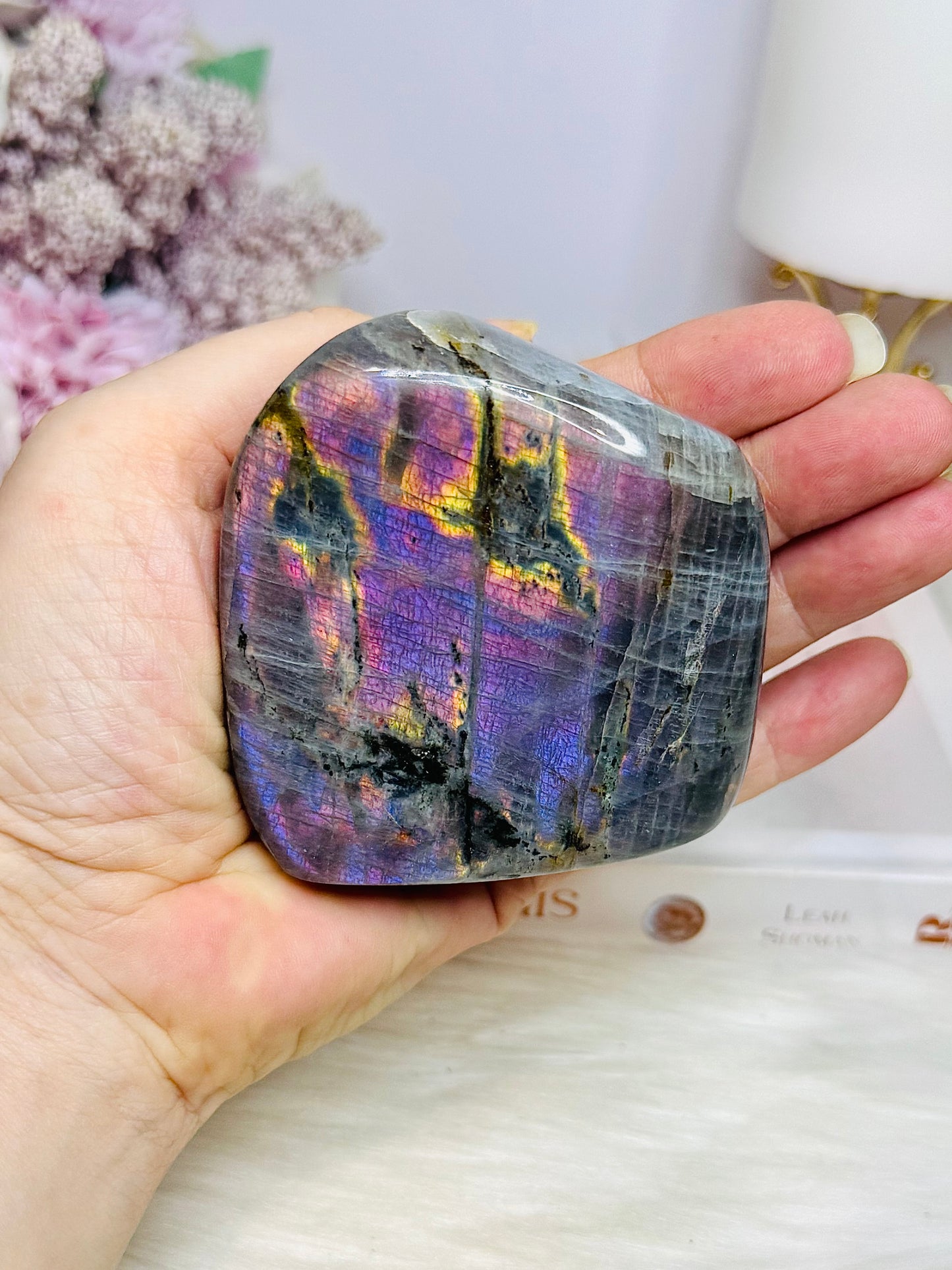 Pink & Purple Flash Labradorite Freeform 320g 7cm