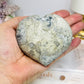 Blue Celestite Druzy Heart On Stand 443g