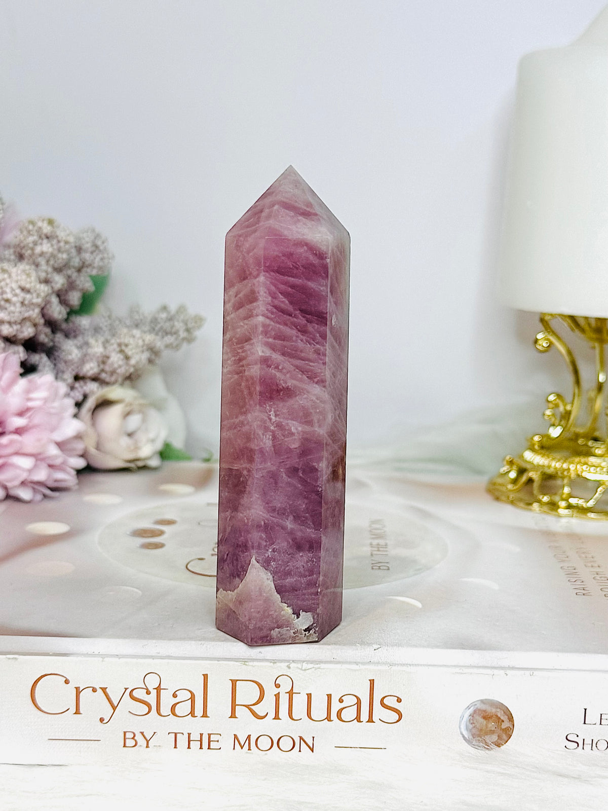 Lavender Rose Quartz Tower 10cm