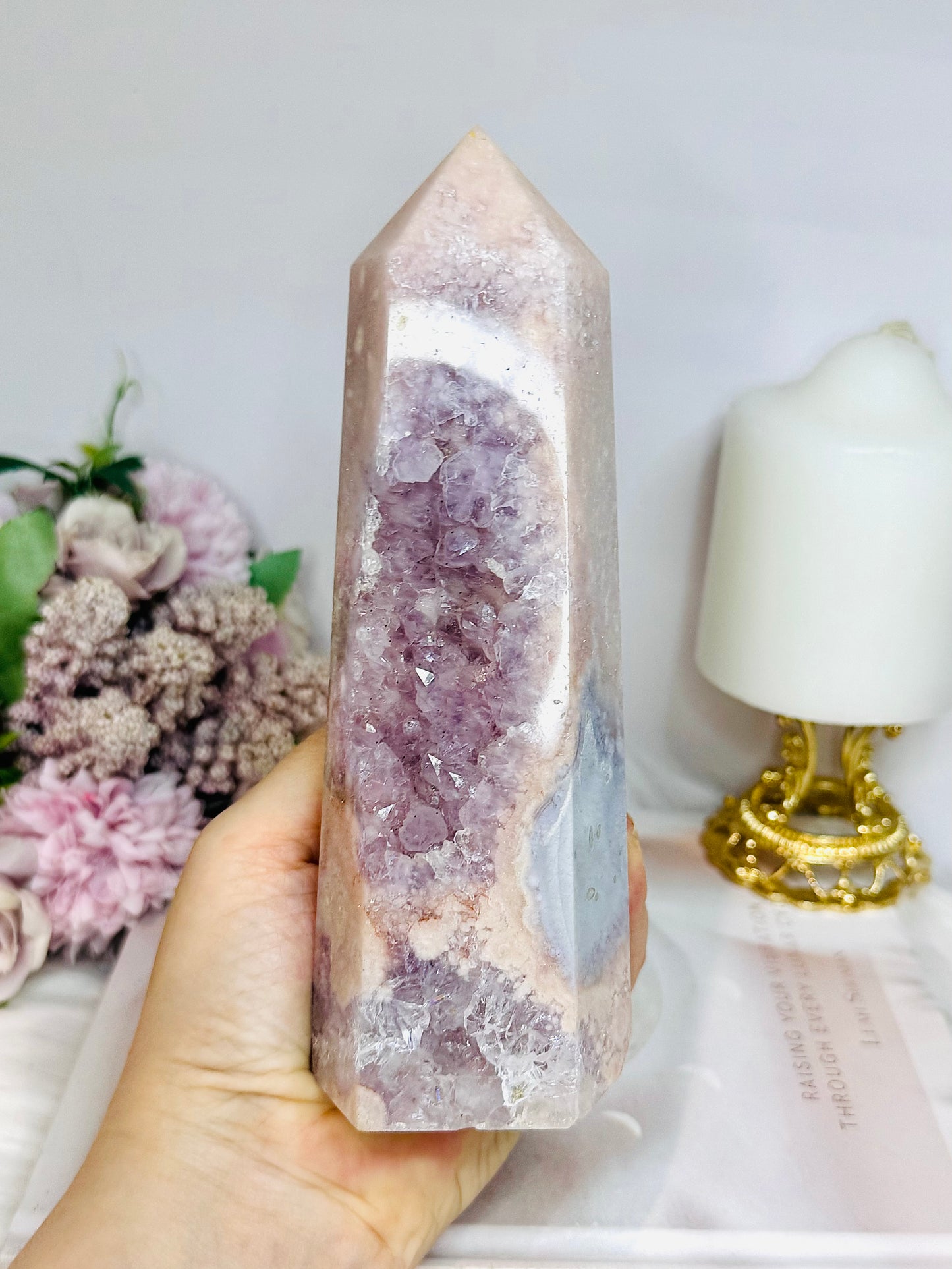 Large Pink Amethyst Druzy Tower 17.5cm 753g