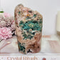 Large Pink Amethyst Druzy Freeform with Moss Agate Inclusions 775g