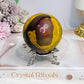 Large Mookaite Jasper Sphere on Stand 371g