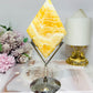 Orange Calcite Diamond Carving On Stand 18cm