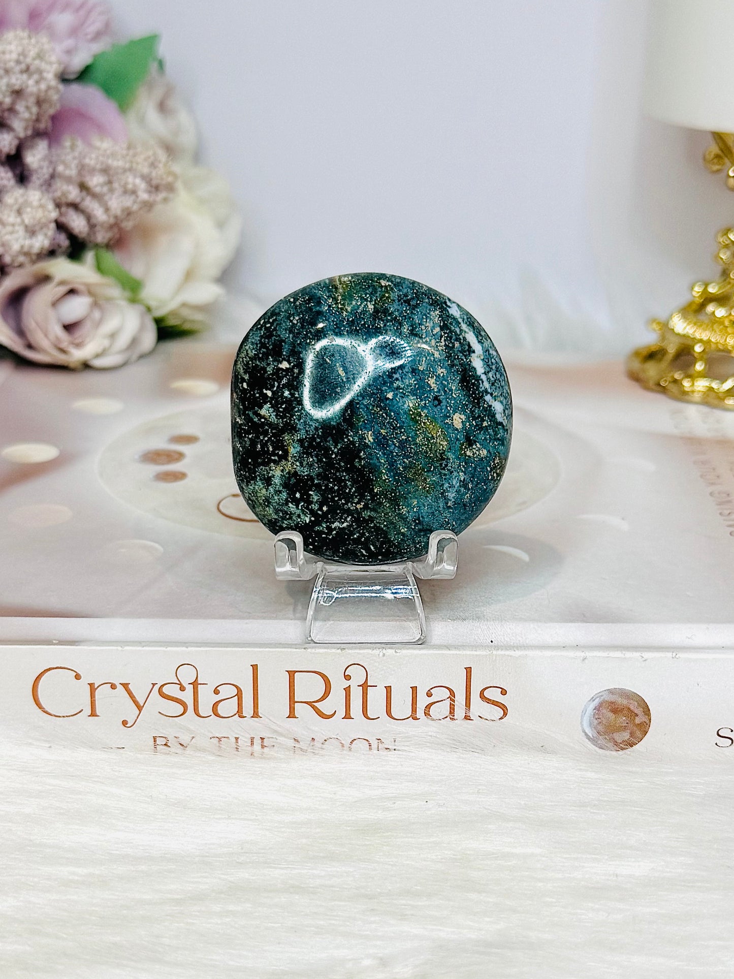 Ocean Jasper Palm Stone (stand is display only)