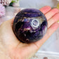 Large High Grade Purple Mica Sphere 448g On Stand