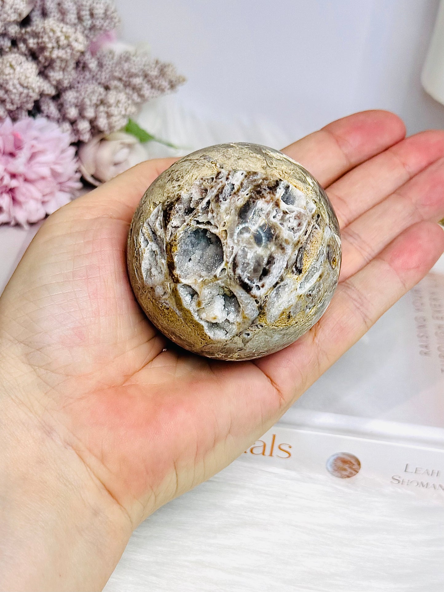 Druzy Sphalerite Sphere with Imperfection at Back 268g (stands alone)