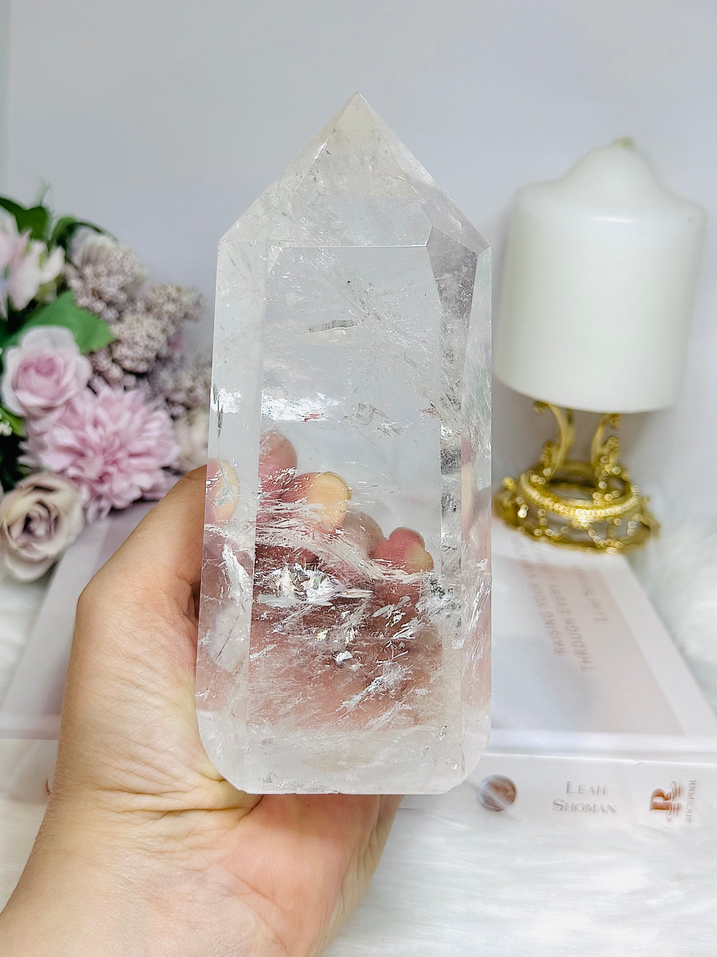 High Grade AAA Clear Quartz Large Chunky Tower From Brazil 15.5cm 956g