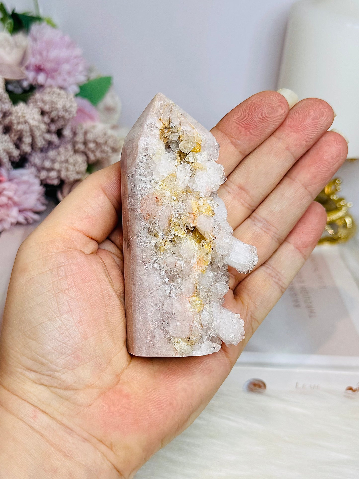 Pink Amethyst Druzy Tower 9.5cm