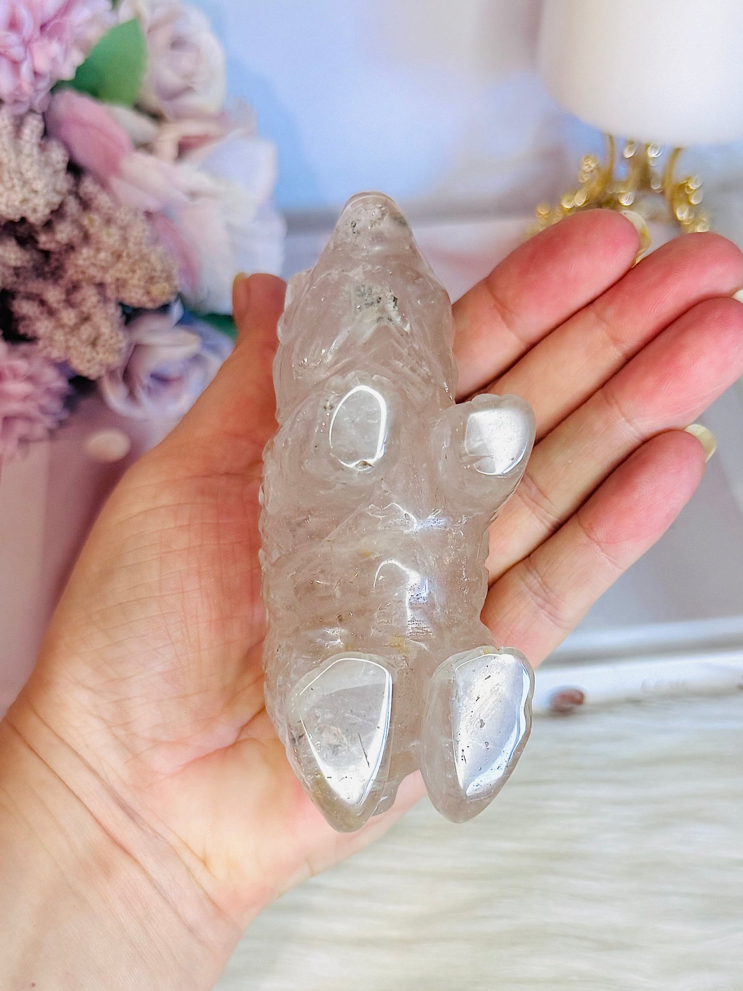 Chunky 11cm 359gram Clear Quartz Carved Bear