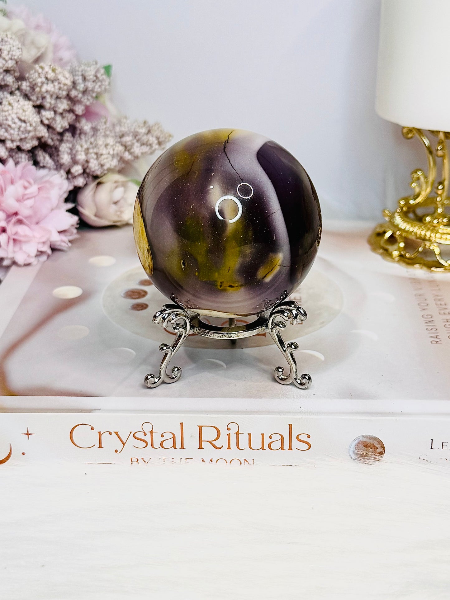 Mookaite Jasper Sphere on Stand 297g