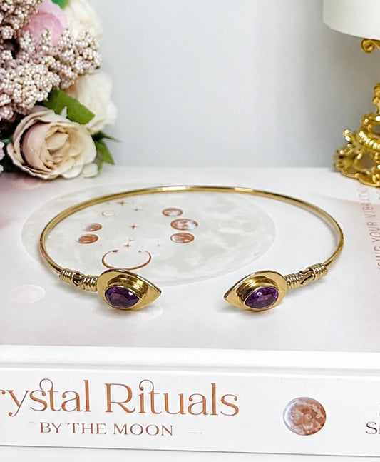 Brass Amethyst Bracelet