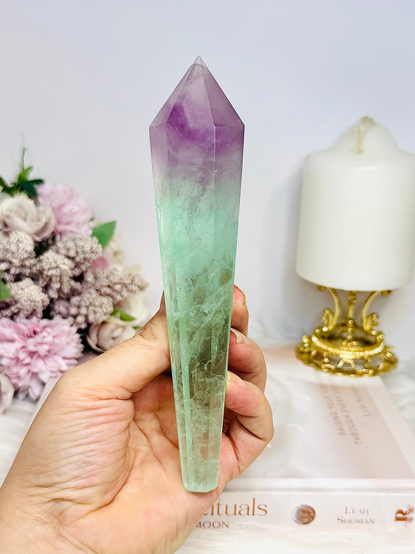 Watermelon Fluorite Wand | Tower 16.5cm